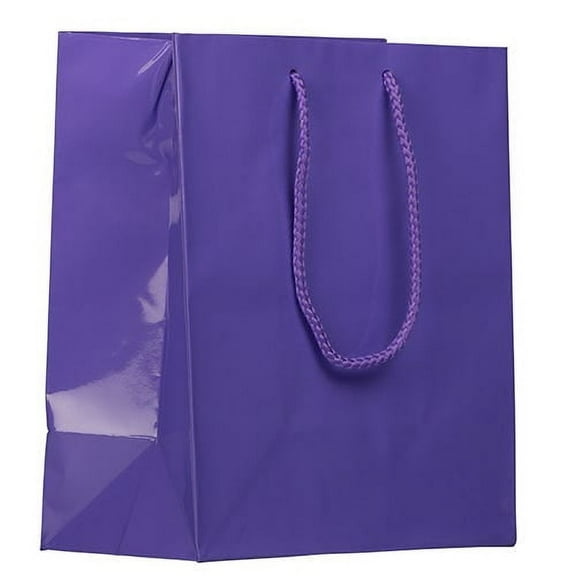 JAM Paper Glossy Gift Bag, 8 x 10 x 4, Purple, 1/Pack, Medium