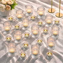 24 Pcs Black Votive Candle Holders, Speckled Mercury Black Glass Candle ...