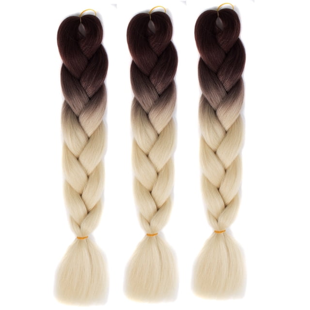 EGNMCR Perruques Cheveux Humains 1 Pce Nouvelle Mode Femmes Dégradé Longue Tresse Ondulée Perruques de Fête B Perruque