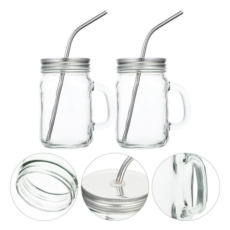 Spurtar Glass Cups with Lids and Straws, 24 Oz 4 Pack Iced Coffee Cup  Diamond Clear Mason Jar Drinki…See more Spurtar Glass Cups with Lids and  Straws