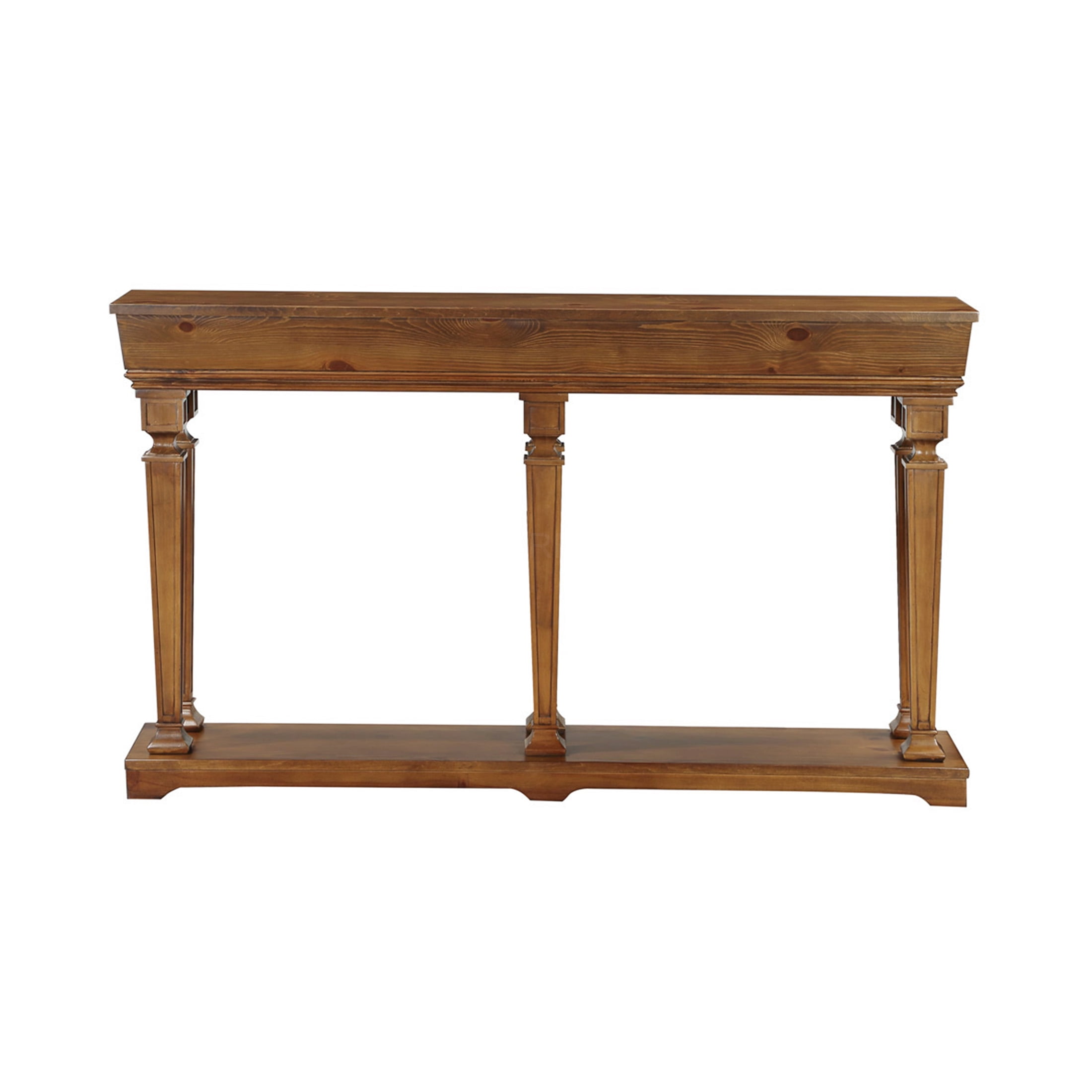 JERFIT Modern Oak Finish Console Table with Shelf, Sofa Table for Living Room, Entryway Hallway, Farmhouse & Contemporary Design