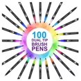 thumbnail image 3 of Marcadores Punta Pincel 100 Color Plumones Doble Punta Niños, 3 of 4