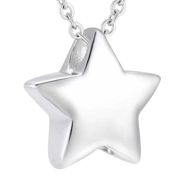 Pequeña estrella collar ceniza colgante medallón titular recuerdo para ceniza mujeres hombres Argén Zulema Collar colgante