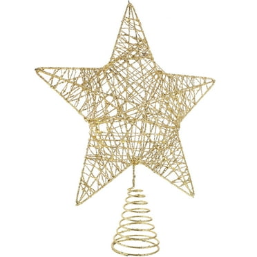 unbranded Christmas Tree Toppers 1Set Golden Star With Lights For Elegant And Festive Decor