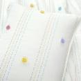 thumbnail image 3 of Rainbow Pom Pom And Stripes Quilt White/Rainbow 3Pc Set Full/Queen, 3 of 11