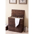 thumbnail image 2 of BirdRock Home Oversized Divided Hamper with Liners (Espresso) | Made of Natural Woven Abaca Fiber | Organize Laundry | Cut-Out Handles for Easy Transport | Includes 2 Machine Washable Canvas Liners, 2 of 7