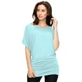 thumbnail image 3 of Made by Johnny Women's Boat Neck Short Sleeve Dolman Drape Top XXXXXL LIGHT_BLUE, 3 of 6