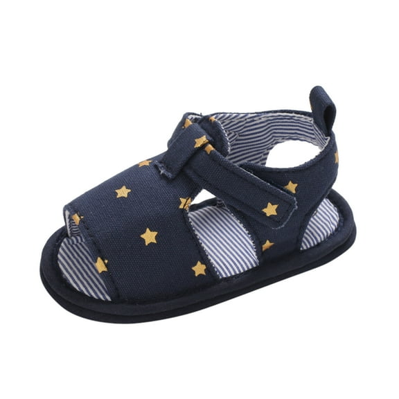 Zanarzt Infant Girl Sandals Baby Girls Sandals Soft Sole Anti Slip Open Toe Breathable Summer Outdoor First Walker Shoes Baby Sandals Dark Blue,5