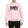 thumbnail image 2 of Wild Bobby, Loved John 3:16 Inspirational/Christian Unisex Crewneck Graphic Sweatshirt, Light Pink, Small, 2 of 6