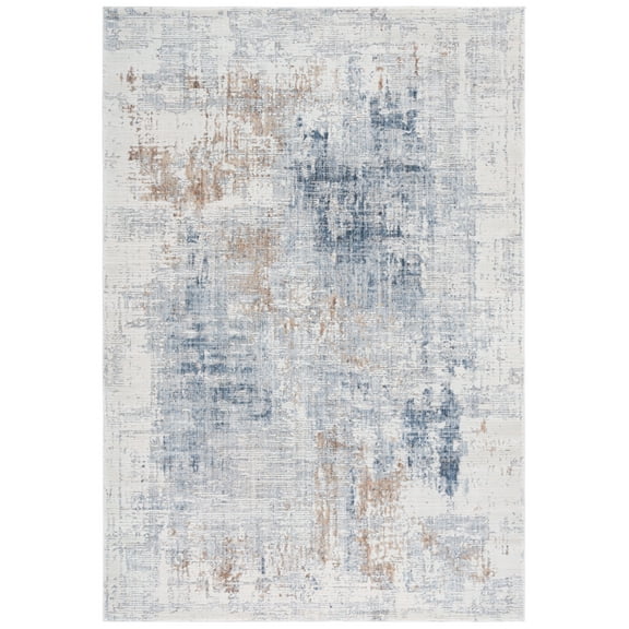 SAFAVIEH Scarlett Heathe Distressed Area Rug, Blue/Ivory Beige, 8' x 10'