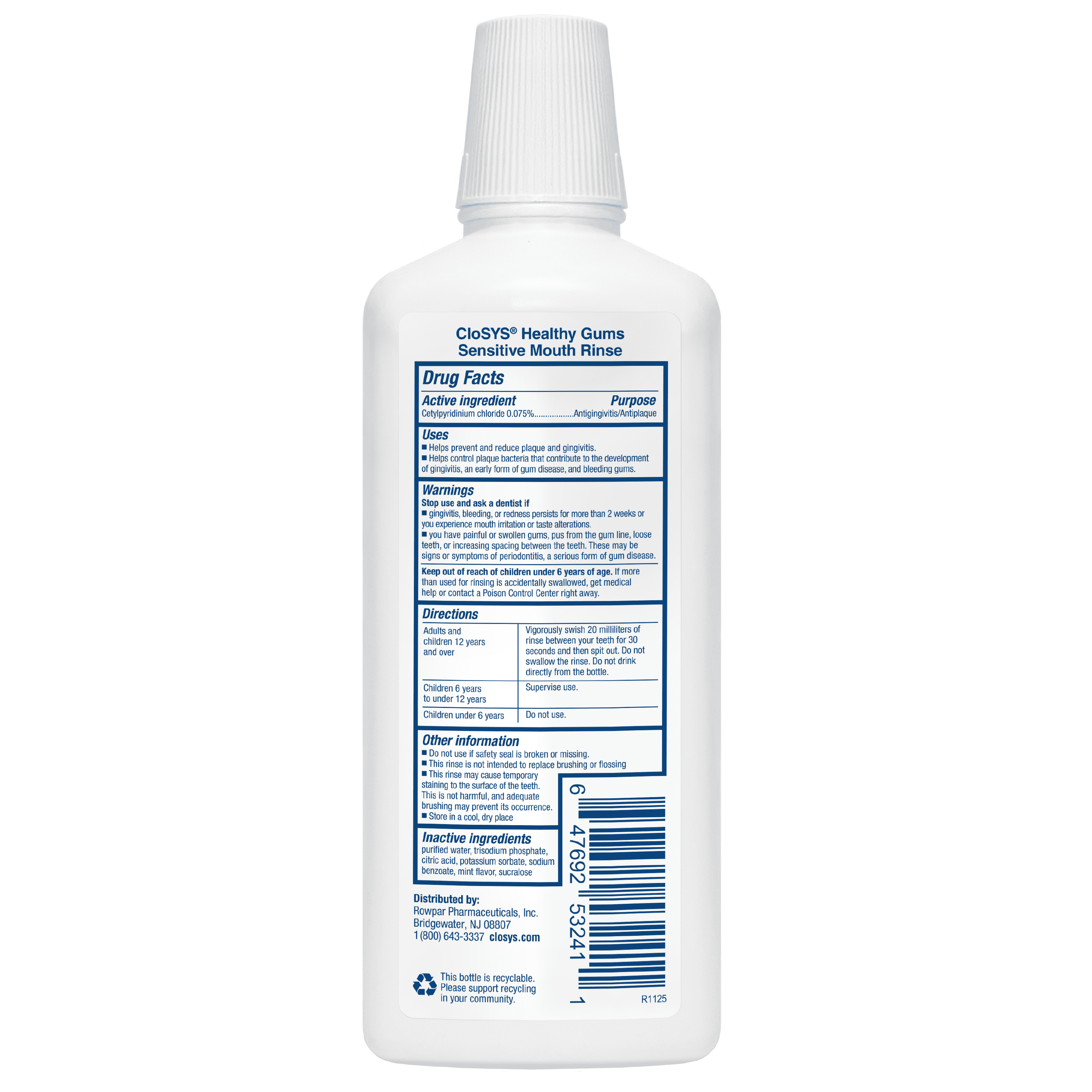 Closys Healthy Gums Mouthwash, Antiplaque and Antigingivitis for Gum Health, Non-Burning, Non-Irritating 32 Fl Oz (Twin Pack)