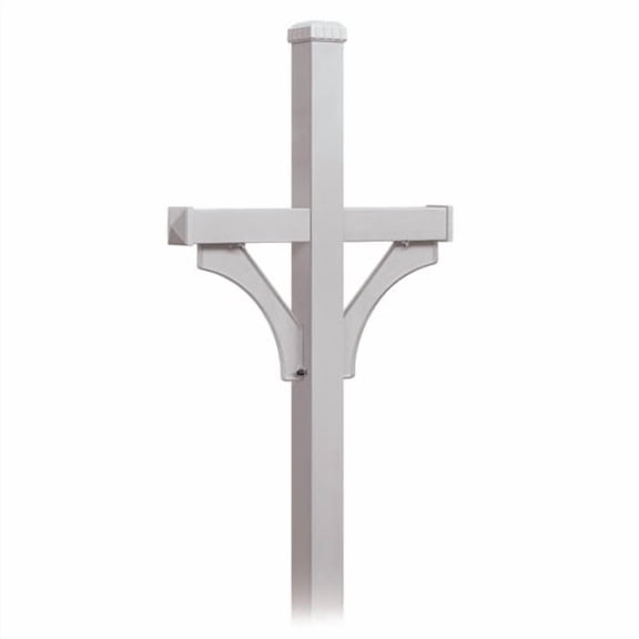 Deluxe Post - 2 Sided - In-Ground Mounted - for Roadside Mailboxes - Silver
