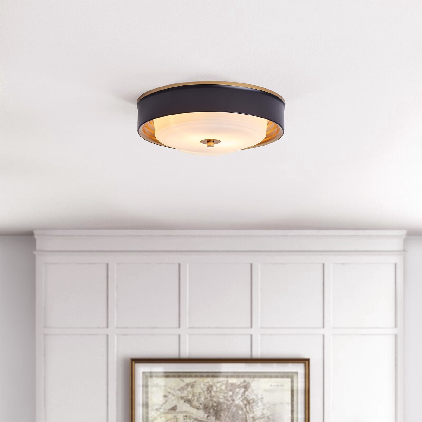 Aiwen 2 Light Modern Round Shade Flush Mount Ceiling Lamp Home Decor Light Fixture