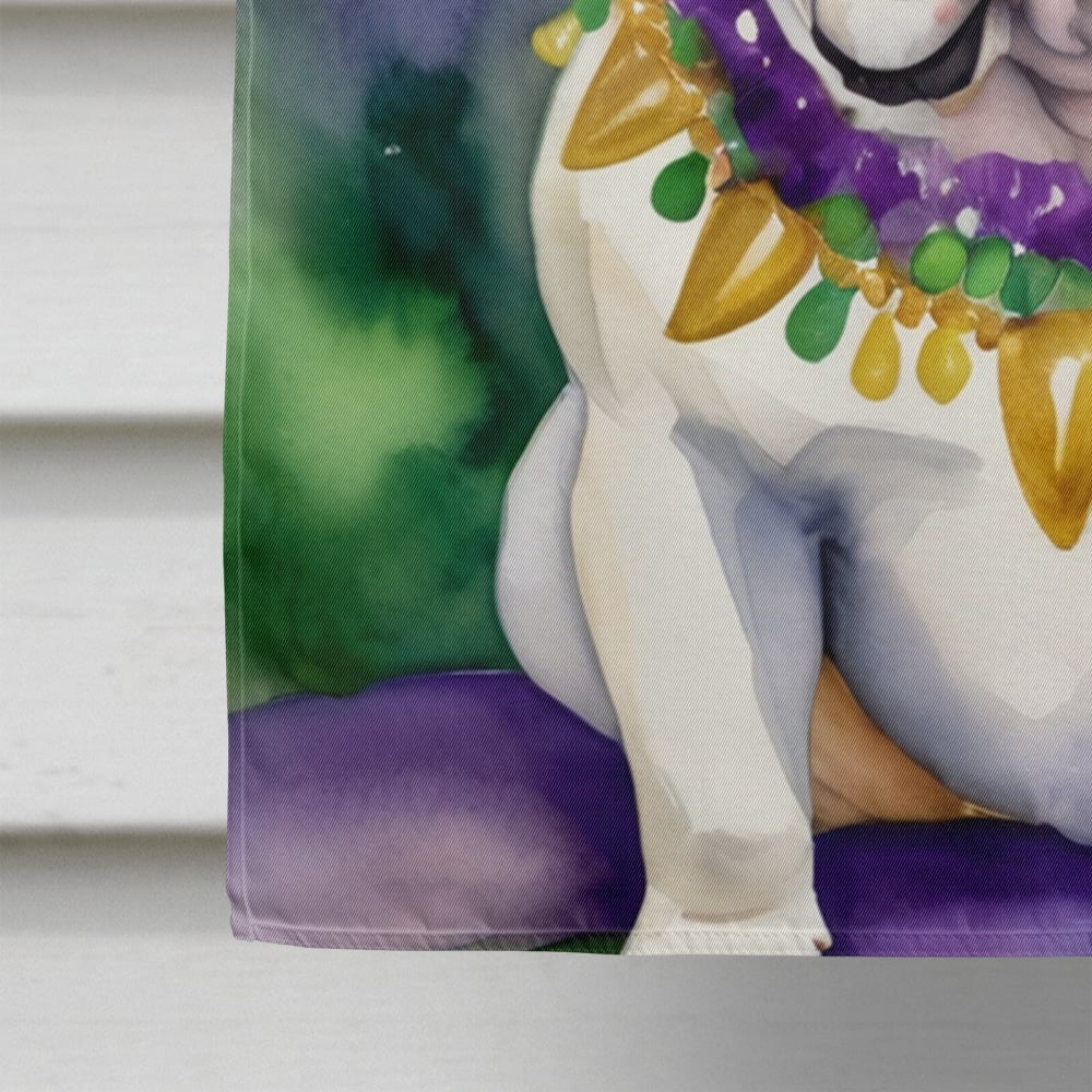 English Bulldog King of Mardi Gras House Flag 28 in x 40 in
