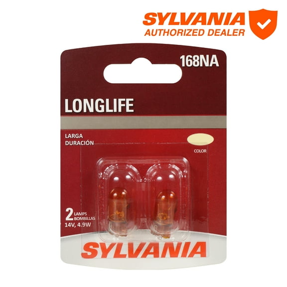 Sylvania 168NA Long Life Mini Bulb, 2 Pack, Compatible with Multiple Cars