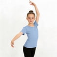 thumbnail image 6 of Gamivast Leotards for Girls Gymnastics Dance V Neck Short Sleeve Bodysuit Ballet Outfits Mesh Splice Breathable Jersey Knit Sports Activewear, 6 of 6