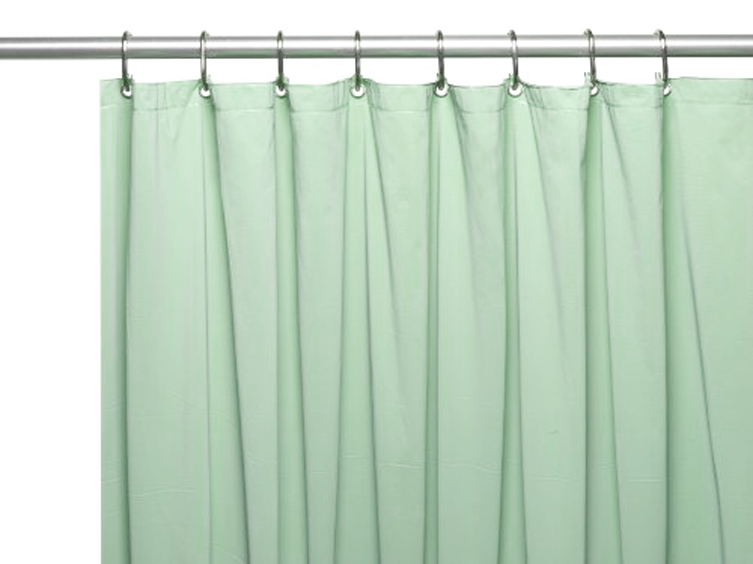 Heavy Duty Magnetized Shower Curtain Liner Mildew Resistant Mint Green 