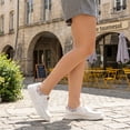 thumbnail image 4 of TEAHOO X STQ Women's Slip on Boat Shoes with Arch Support Comfortable Canvas Loafers for All Day Standing White US 8, 4 of 8