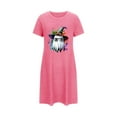 thumbnail image 5 of MuZeFu Womens Dresses Short Sleeve Clearance Women's Oversized Short Nightgown Fashion Chest Print Short Sleeve Nightdress, 5 of 5