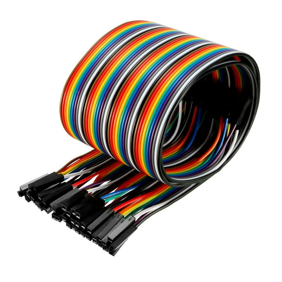 Female to Female 40P Jumper Wire 2.54mm Pitch Ribbon Cable 51cm Long