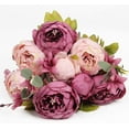 thumbnail image 4 of Silk Peony Bouquet Vintage Artificial Peonies Flower for Home Wedding Party Decor (1pcs, White), 4 of 4
