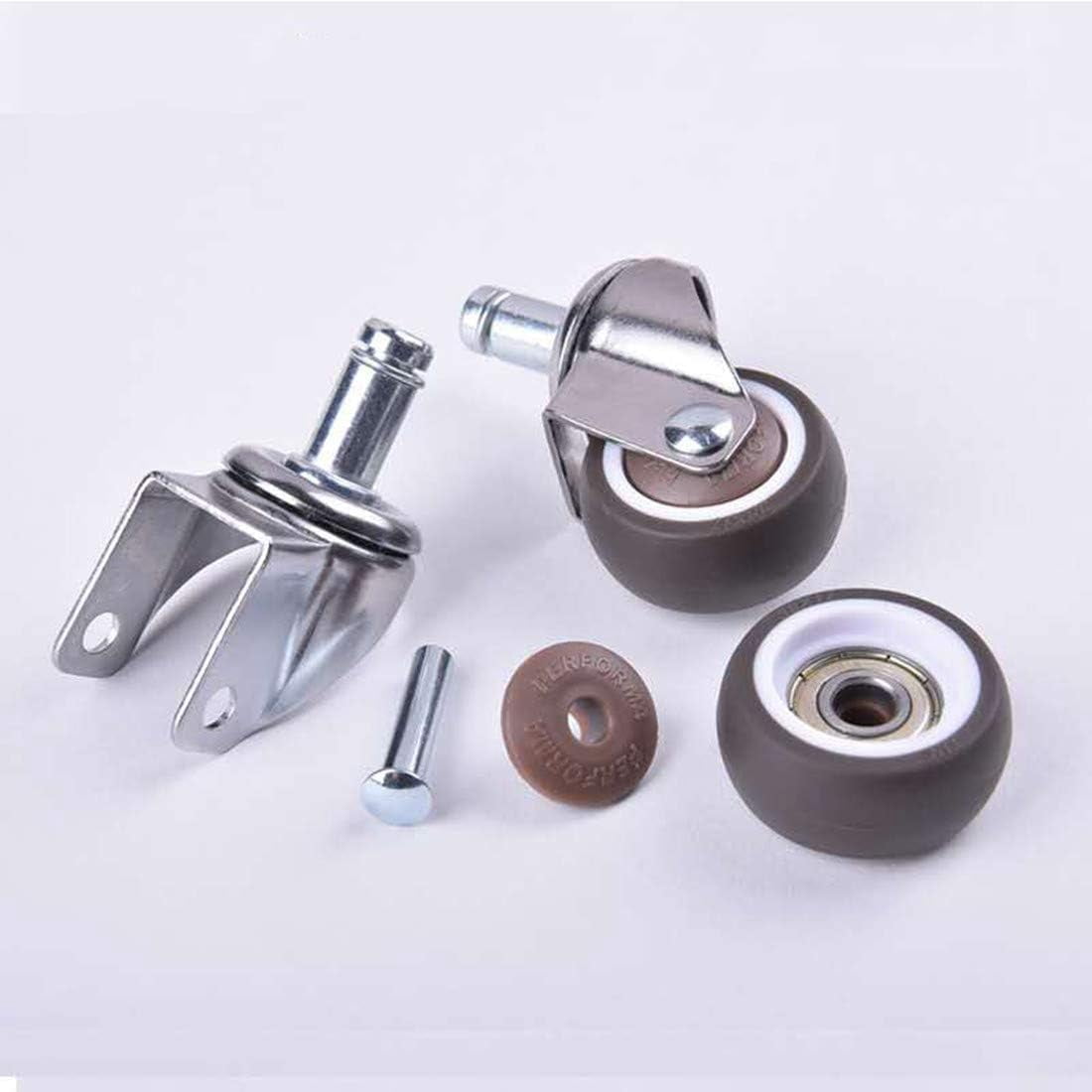 Gamvdout Plate Casters 4X Office Chair Moving Caster Wheels Trolley Furniture Replacement Castors Wheels Heavy Duty Castor Wheels 360° Swivel Rubber Caster Wheels Standard Stem Caster (Brake+universa