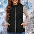 thumbnail image 2 of Sexlip Women's Winter Sleeve Puffer Vest Lightweight Zip Padded Gilet Warm Puffy Vest Pocket Coat Cotton Vest Jacket Top Black S, 2 of 4