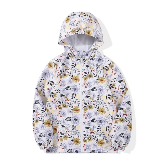 MADHERO Boys Girls Lightweight Rain Jackets Long Sleeve Windbreaker for Kids