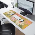 thumbnail image 2 of Green Groovy Flowers Gaming Mouse Pad - Large 31.5x11.8 inch with Non-Slip Rubber Base - Enhances Gaming & Adds Charm to Any Office Desk, 2 of 7