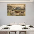 thumbnail image 3 of HFDF Farm Animal Wall Art Country Old Barn Pictures Wall Decor Rustic Canvas Print Farmhouse Landscape Painting Modern Home Artwork for Living Room Bedroom Bathroom Office, 18x12inch Framed, 3 of 6