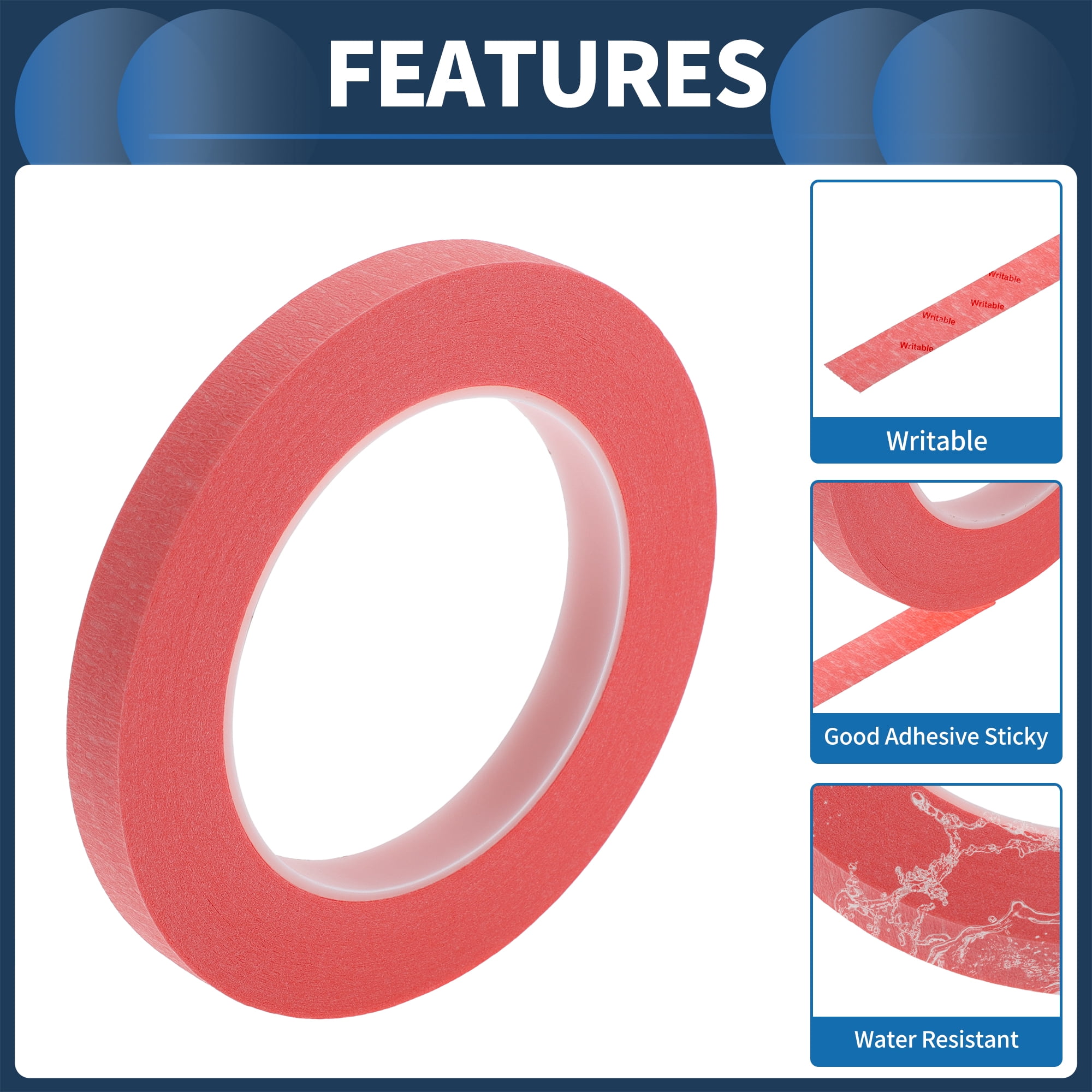 Unique Bargains Masking Tape for DIY Car Auto Paint Pink 0.5 Inches x 32.8 Yards