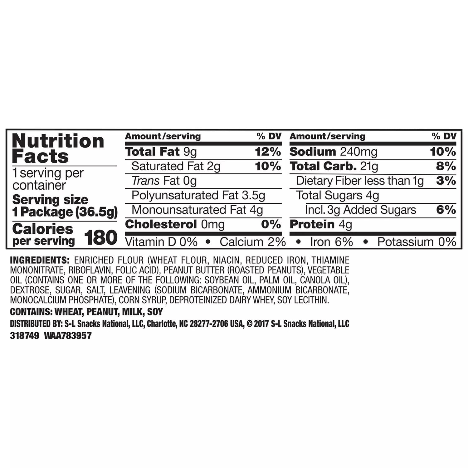 Lance Toasty Peanut Butter Sandwich Crackers (1.29 oz., 40 ct.)