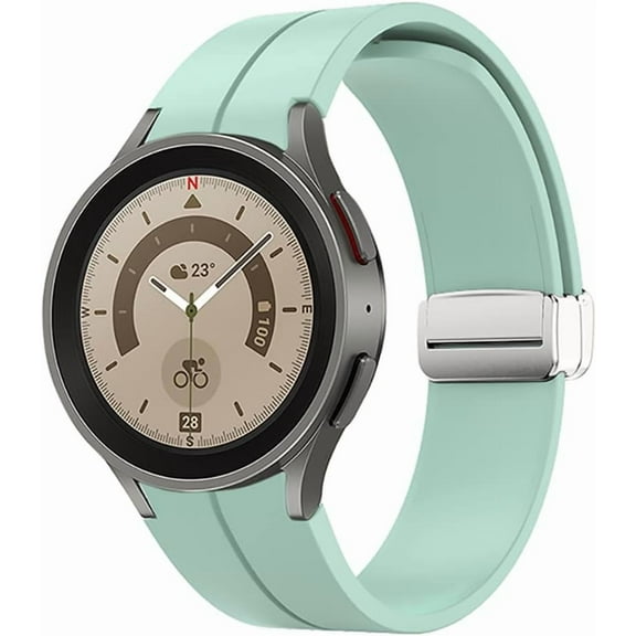 Magnetic Silicone Band For Samsung Galaxy Watch Band 6/5/4 40mm 44mm/Galaxy Watch 6 Classic 43mm 47mm/Watch 5 Pro 45mm/Watch 4 Classic 42mm 46mm, 20mm Silicone Band Bracelet Sport Strap Women Men