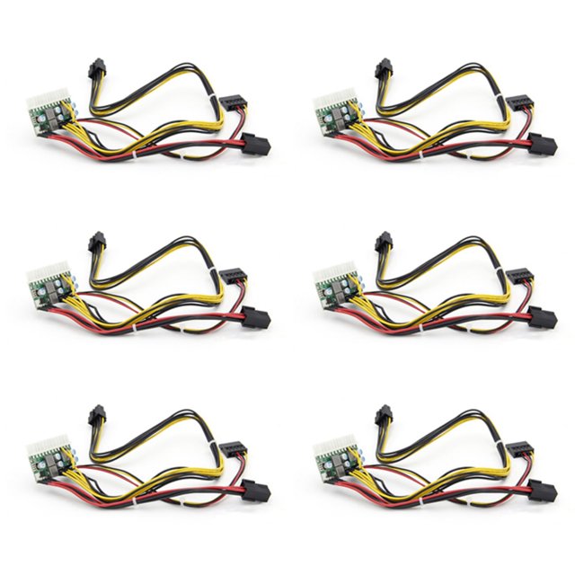 6X PCI-E 6PIN Entrée DC 12V 300W DC-ATX-300W 24Pin PICO ATX Switch Module d'Alimentation PSU, 6 x DC 12V 300W Module d'Alimentation avec Câble