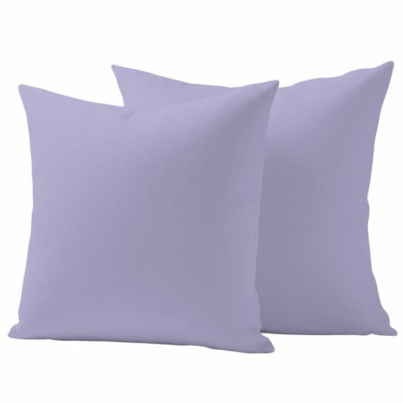 2 Pack Outdoor Waterproof Throw Pillow Covers,Light Purple Solid Color Decorative Square Pillow Case Patio Pillowcases for Chair Couch Sofa 16x16in