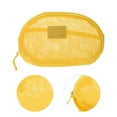 thumbnail image 3 of Unique Bargains 1 Pc Mesh Hand-held Sundries Makeup Bag Polyester Yellow 8.27in, 3 of 6
