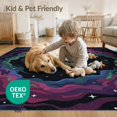 thumbnail image 4 of ODIKA 8'x10' Washable Area Rug Star Design With Cosmic Nebula Border Space Astronaut Galaxy Playful Expressive for Living Room, Under Sectional, Family , Durable, Non-Slip, 4 of 7