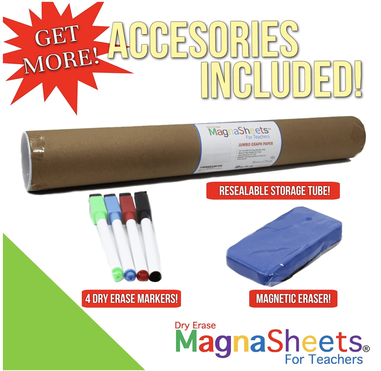 MAGNASHEETS Jumbo Magnetic Dry Erase Notebook Paper for Teachers Classrooms 22x28 Inches
