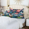 thumbnail image 6 of Cartoon Dinosaur Plush Pillowcase, Luxury Soft King Pillow Case for Hair and Skin, Set Standard Size Pillow Covers with Zipper Closure, 20x40in #63 Home Decor Gifts, 6 of 7