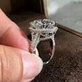 thumbnail image 2 of Gorgeous 925 Silver Ring Women Cubic Zircon Wedding Party Ring Sz 6-10, 2 of 7