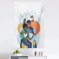 thumbnail image 1 of African American Tapestry, Happy Cozy and Multi-Generation Family Scene, Fabric Wall Hanging Decor for Bedroom Living Room Dorm, 5 Sizes, Pale Blue Multicolor, by Ambesonne, 1 of 1