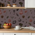 thumbnail image 4 of Peel and Stick Wallpaper Canvas Contact Paper Autumn harvest Ornament edible mushrooms leaves pine Self Adhesive and Removable 23.6in x 118in, 4 of 7