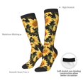 thumbnail image 4 of Naloa Vintage Black Plaid Sunflower Thigh High Socks Extra Long Stretchy Sock Women Over Knee High Opaque Stocking Daily Wear, 4 of 6
