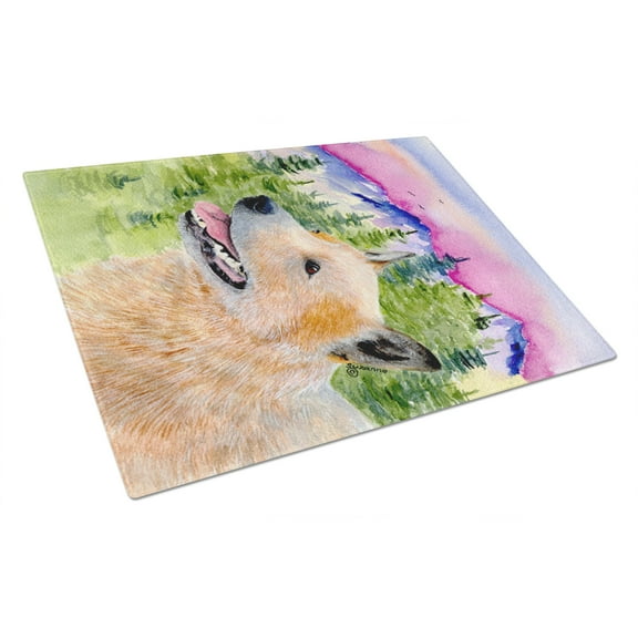 Carolines Treasures SS8335LCB Australian Cattle Dog Glass Cutting Board Large, 12H x 16W, multicolor