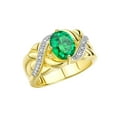 thumbnail image 4 of RYLOS Rings for Women 14K Yellow Gold Ring Classic 9X7MM Oval Gemstone &  Diamonds May Emerald Jewelry Size 6, 4 of 8