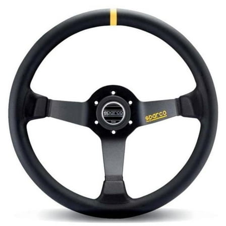 345 mm Leather Steering Wheel, Black