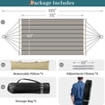 thumbnail image 2 of Bathonly 11 feet 2-Person Hammock Quilted Fabric with Pillow, 450 lbs Capacity, JeansBlue, 2 of 9