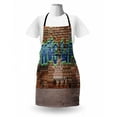 thumbnail image 3 of Thug Life Apron, Graffiti Style Words on a Brick Wall Street Urban Art Hip Hop Rap Culture Theme, Unisex Kitchen Bib with Adjustable Neck for Cooking Gardening, Adult Size, Multicolor, by Ambesonne, 3 of 4