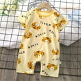 thumbnail image 2 of THDHVS Girls Romper,Baby Romper,Unisex Short Sleeve Bodysuits Made with Cotton Yellow 6-12 Months, 2 of 3