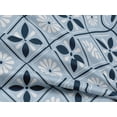 thumbnail image 4 of oneOone Rayon Light Grayish Blue Fabric Floral & Tiles Moroccan Sewing Craft Projects Fabric Prints By Meter 56 Inch Wide, 4 of 5